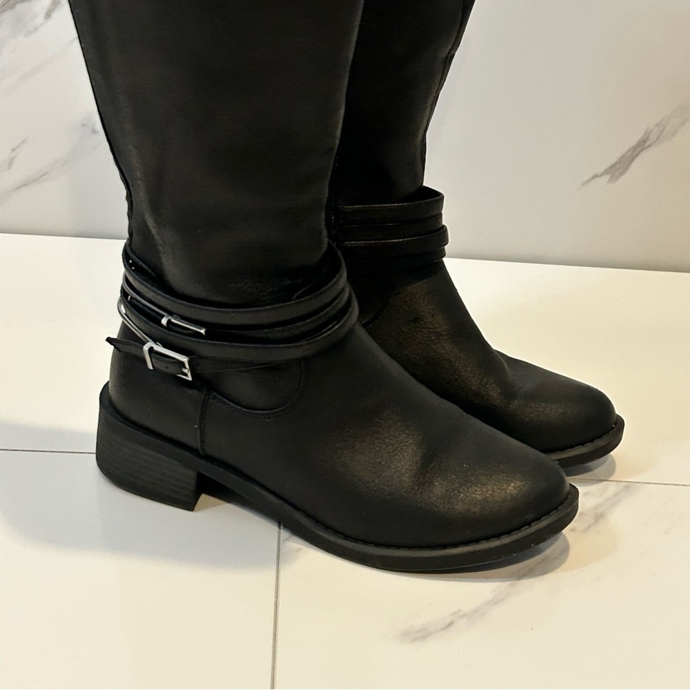 White Mountain Black Tall Boots Size 6.5 Wide - Picture 2 of 8
